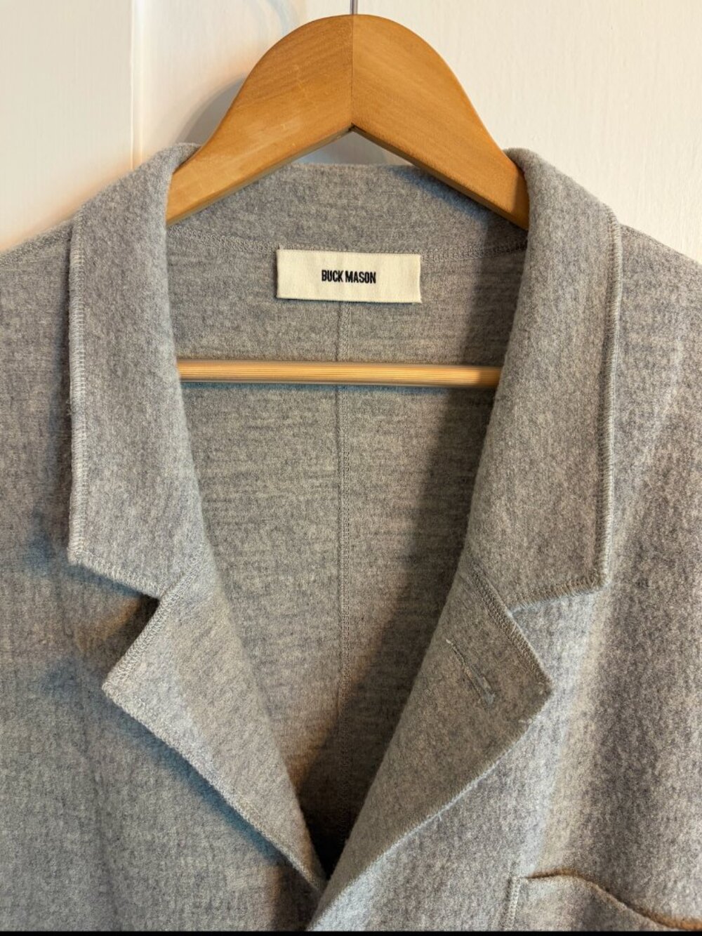 Buck Mason Men’s XXL Heather Stone Grey Felted Wool Chore Coat
